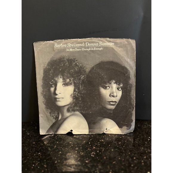 Vintage Barbra Streisand Wet/No More Tears W/Donna Summer 45 Rpm 7” Vinyl Record - Picture 2 of 4